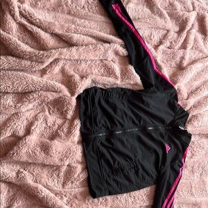 Adidas Black Jacket with Pink Logo